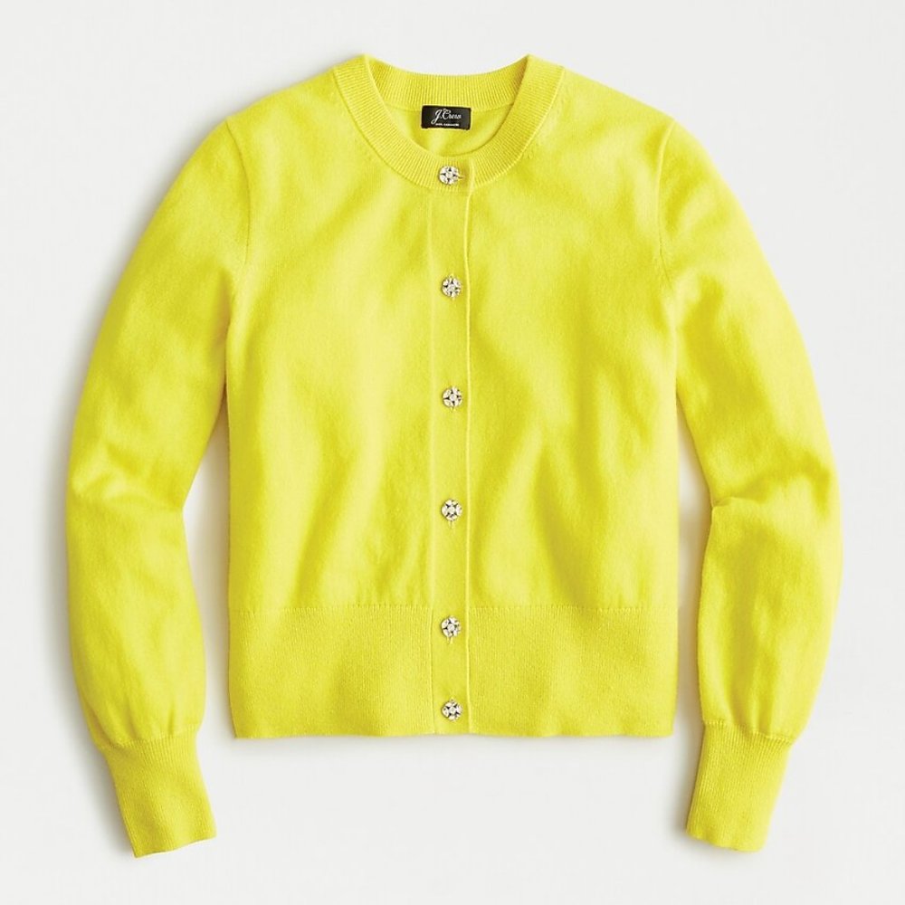 J.Crew yellow cashmere cardigan